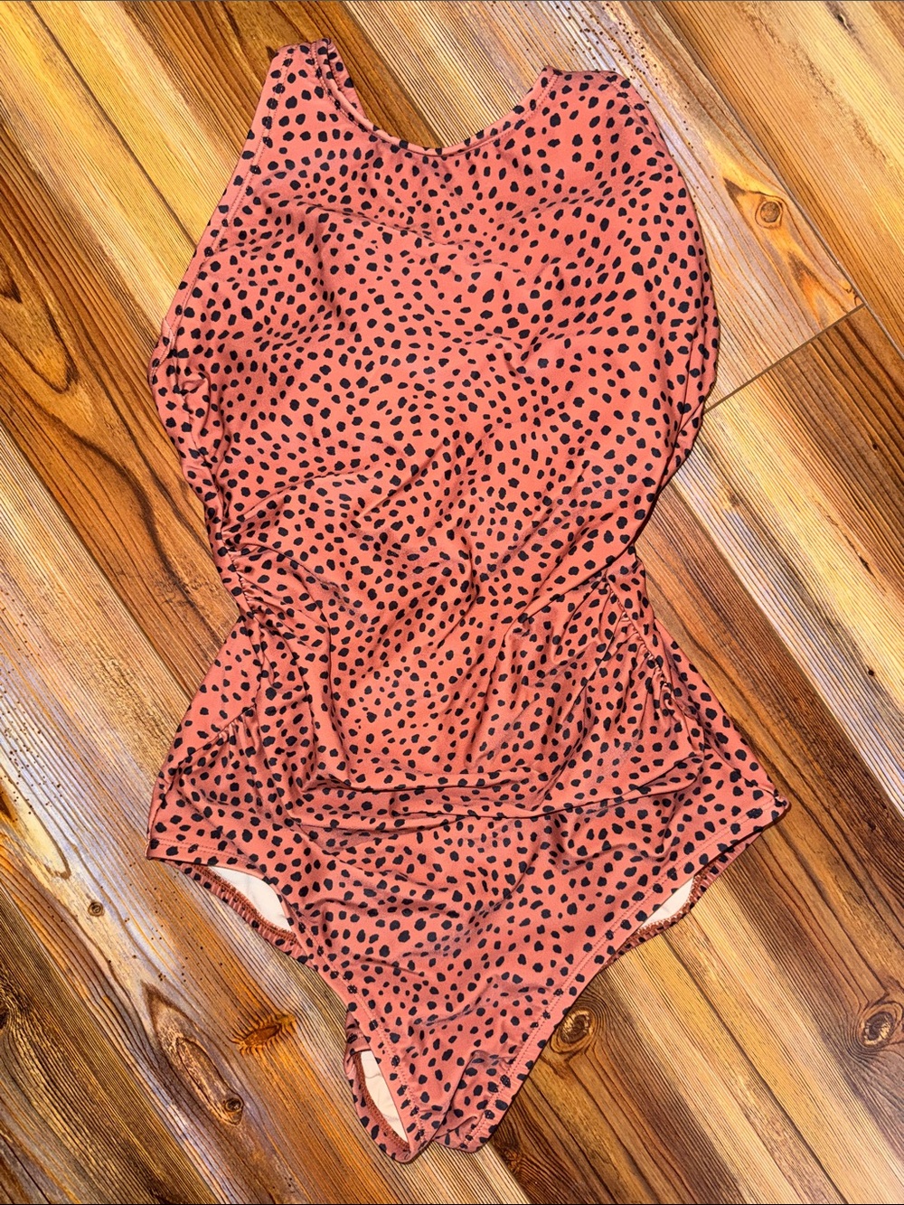 Rust Brown & Black Spotted One-Piece Swimsuit